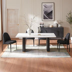 Morden Fort Boucle Dining Chairs Set of 4, Thick Upholstered Chairs with Metal Legs & Curved Backrest, Post Modern Minimalist Chair for Dining Room, Kitchen, Living Room, Bedroom, Apartments, Black