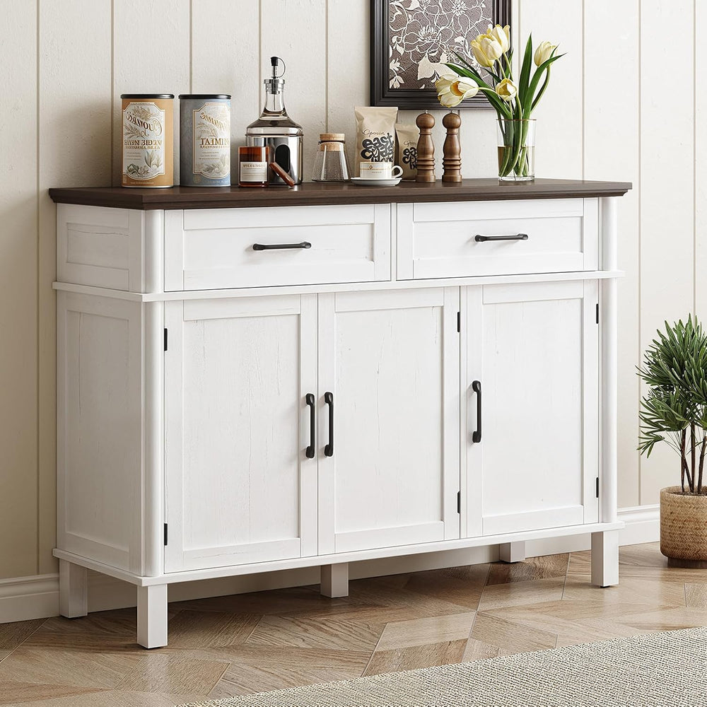 48 Inches Buffet Cabinet with Storage, Farmhouse Sideboard Buffet w/2 Drawers...