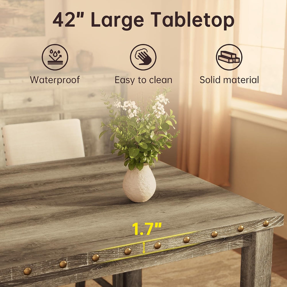 Counter Height Dining Table Set for 4,Farmhouse Dining Table Set for 4,Square...