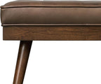 POLY & BARK Napa Luca Leather Bench in Cocoa Brown