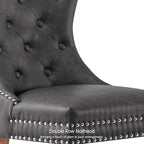 SyMax Dining Chairs Set of 8, Faux Leather Parson Dining Room Chairs, High-End Tufted Kitchen Side Chairs for Bedroom, Living Room, Black