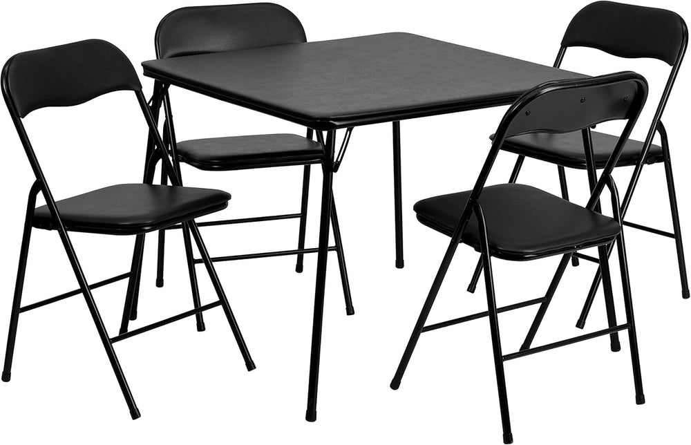 Flash Furniture Madison 5-Piece Folding Card Table and Chairs Set, Portable E...
