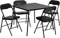 Flash Furniture Madison 5-Piece Folding Card Table and Chairs Set, Portable Event Table and Chairs Set, Black