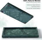 Luxury Natural Small Marble Tray for Bathroom Vanity and Kitchen Sink, Stone Countertop Organizer for Soap Dispenser, Jewelry, Perfume, Candle, Ring, Home Decor, Non-Resin Non-Ceramic