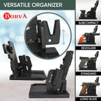 BarvA Phone Docking Station with Patented Adaptive Wood Gun Rack | Night Stand Smart Watch & Phone Stand | Charging Station Desk Organizer | Gun Accessories Storage and Organization