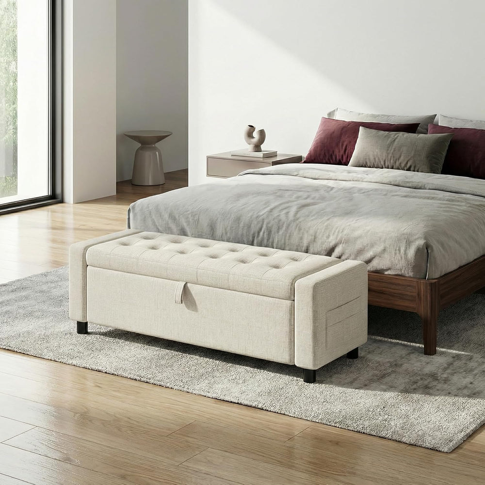 Amada 46" Storage Ottoman Bench with Safety Hinge, Hidden Compartment &a...