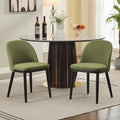 Upholstered Dining Chairs Set of 2,Modern Fabric Dinner Chairs with Wood Legs,Large Dining Room Kitchen Chairs with High Back and Deep Seat for Dining Room Kitchen Restaurant,Green