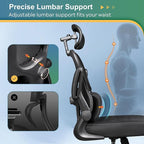 DEVAISE Office Chair, Breathable Black Mesh Elegance with Ergonomic Comfort for Professionals & Gamers