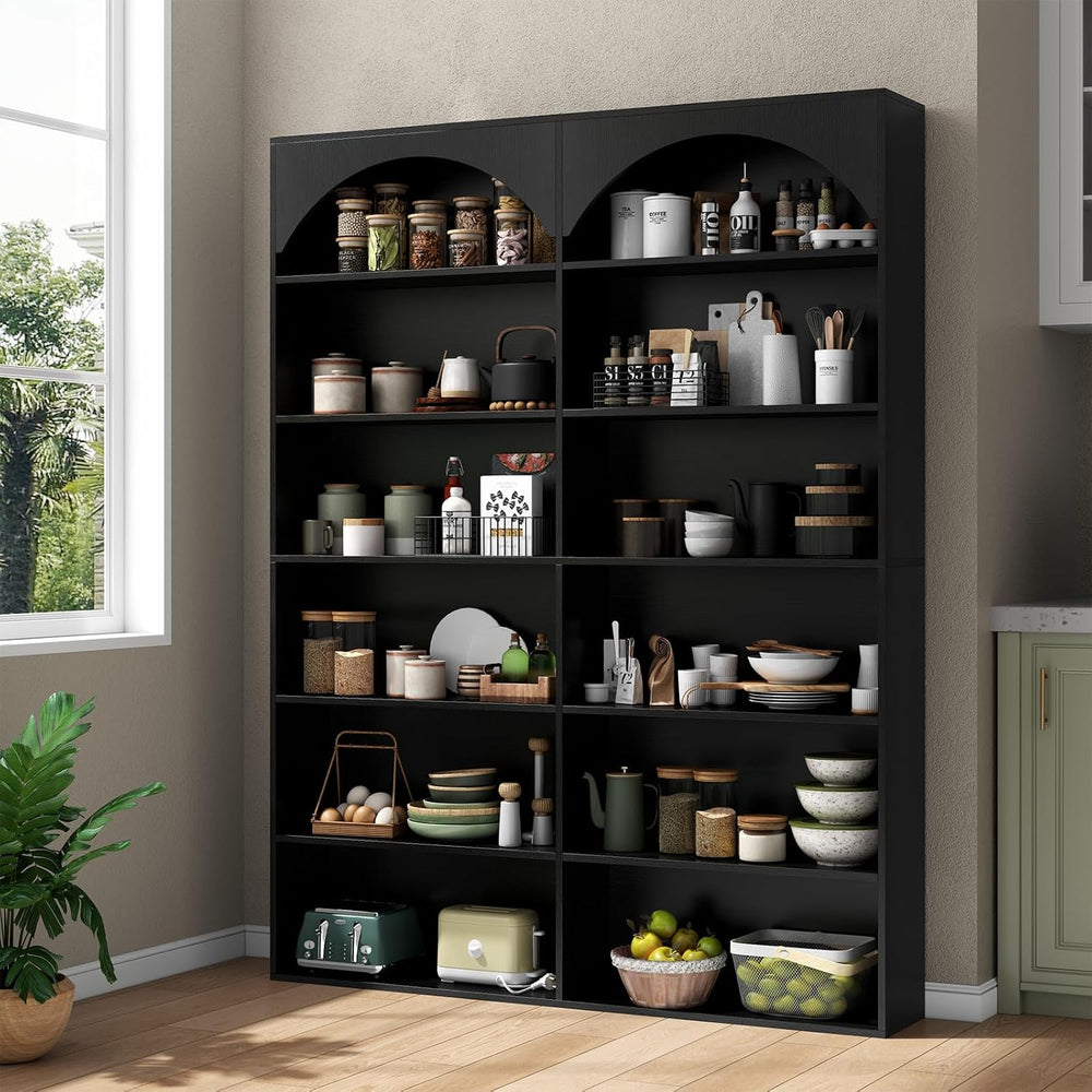 Gyfimoie 70.8’’ Tall Bookshelf and Bookcase, 7-Tier Double Wide Bookcase Mode...