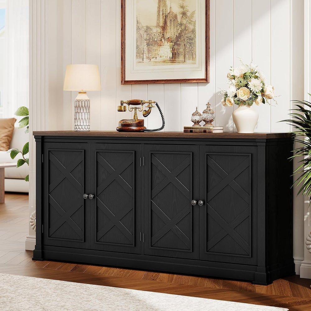 ONBRILL 63 Inches Buffet Cabinet with Storage, Large Sideboard Cabinet with 4...