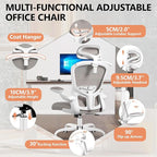 FelixKing Office Chair with Headrest, Ergonomic Desk Chair with Wheels, Task Swivel Comfy Chair with Adjustable Lumbar Support, Breathable Mesh Computer Chair with flip-up Armrests for Home (Gray)