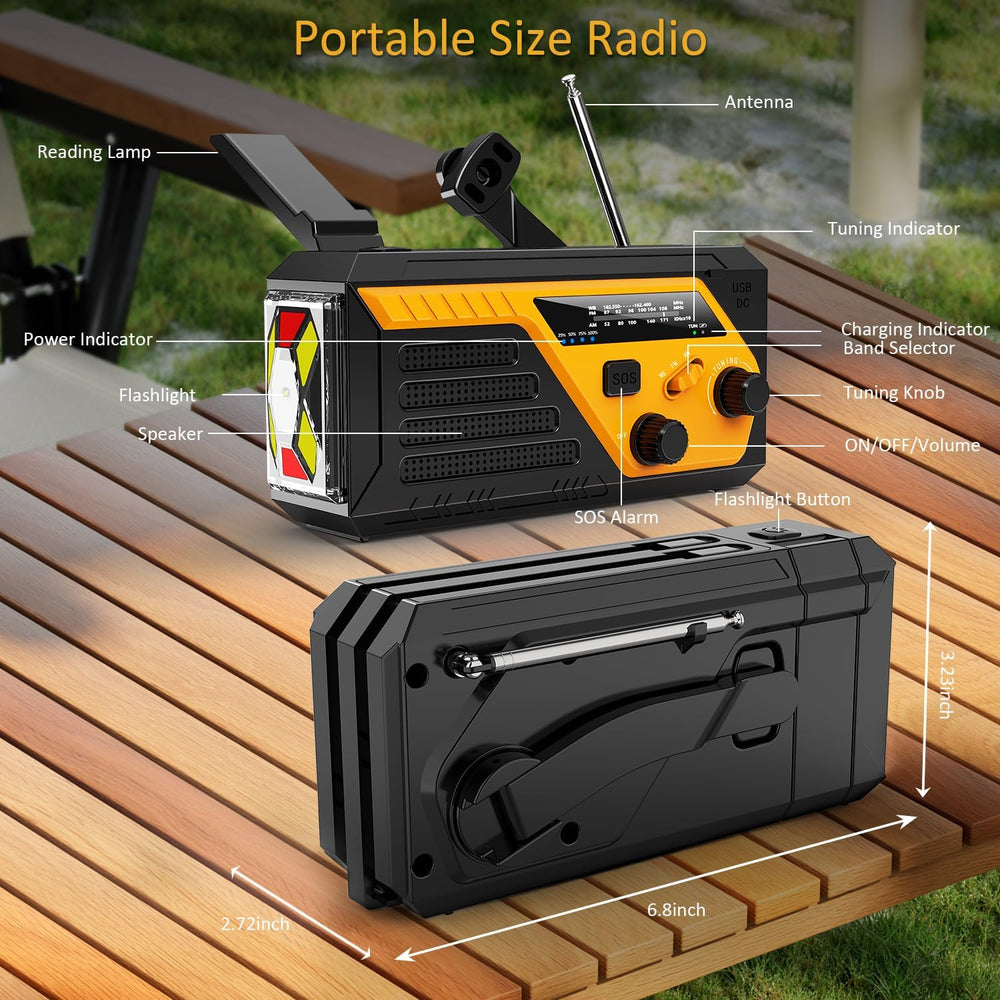 Emergency Radio with 4 Charging Cables, 22000mWh AM FM NOAA Weather Radio