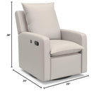 Storkcraft Timeless Recliner Swivel Glider with USB Charging Ports, Ivory | USB-C and USB-A Charging Port, 360-Degree Metal Swivel Base, Manual Extending Foot Rest, Glider Rocking Chair