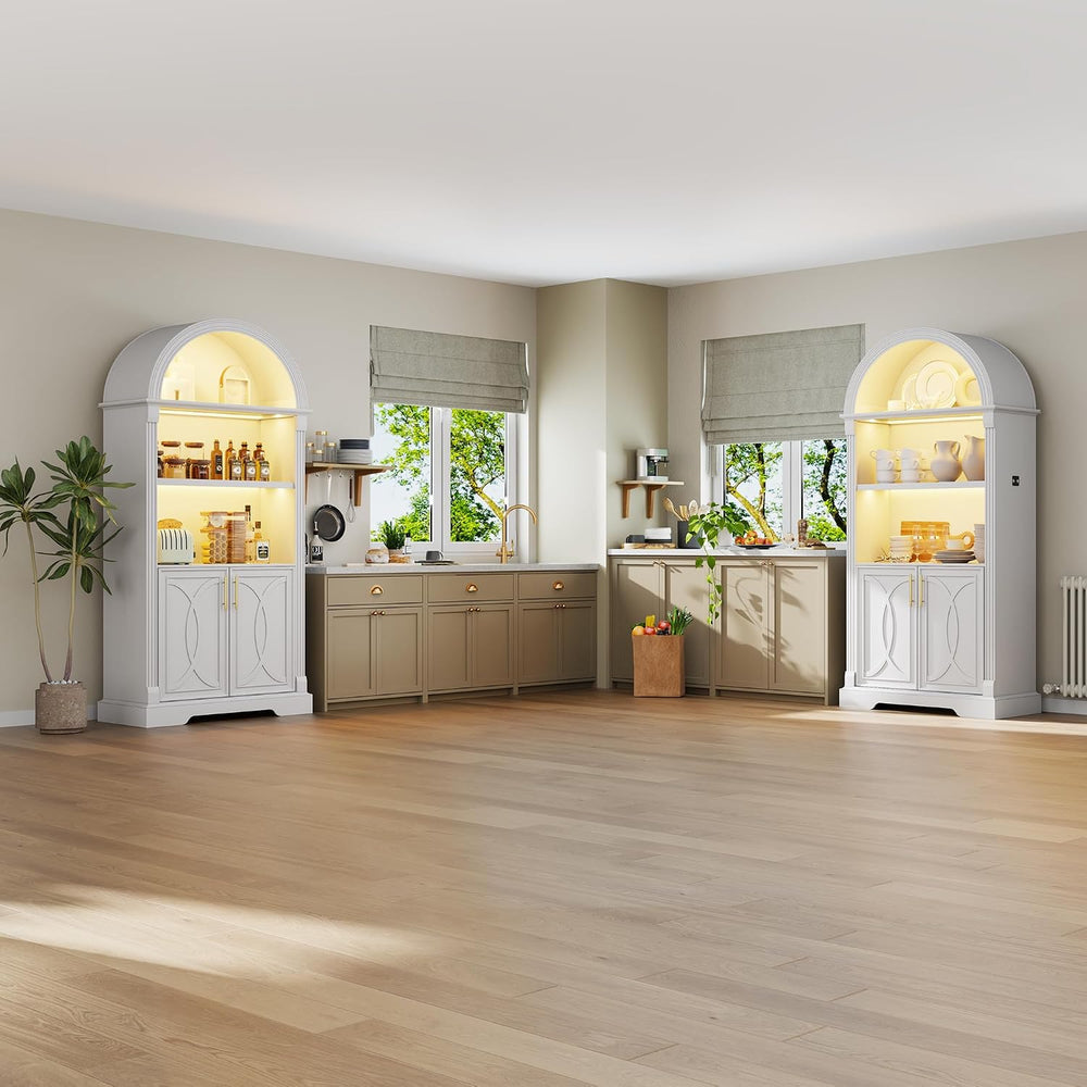 Vlsrka Kitchen Pantry Storage Cabinets with Adjustable Shelves, 71" Tall...
