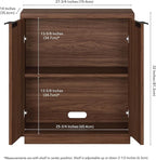 Henn&Hart 28" Wide Rectangular Accent Cabinet in Satin Walnut, for Home, Living Room, Bedroom, Entertainment Room, Office