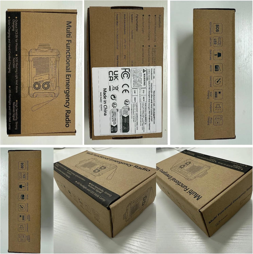 Weather Radios Portable AM FM for Work, Emergency Outdoor Radio Solar/Hand Cr...