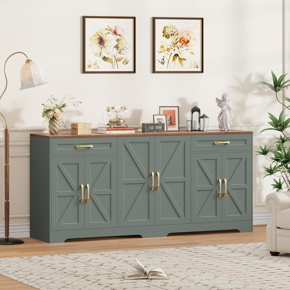 BOTLOG 71” Large Sideboard Buffet Cabinet with Storage, Farmhouse Kitchen Buf...