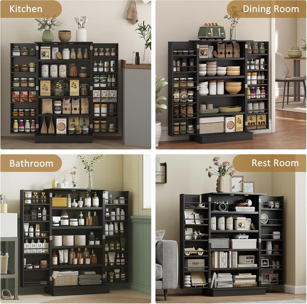 HOMCOM 41" Kitchen Pantry Storage Cabinet, Freestanding Kitchen Cabinet ...
