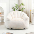 mikibama 41.4" Bean Bag Chair with Arms,Comfy Faux Fur Boneless Beanbag Chairs for Adults and Kids, Channel Tufted Lazy Floor Sofa Chair for Living Room Apartment,Bedroom Dorm(Beige)