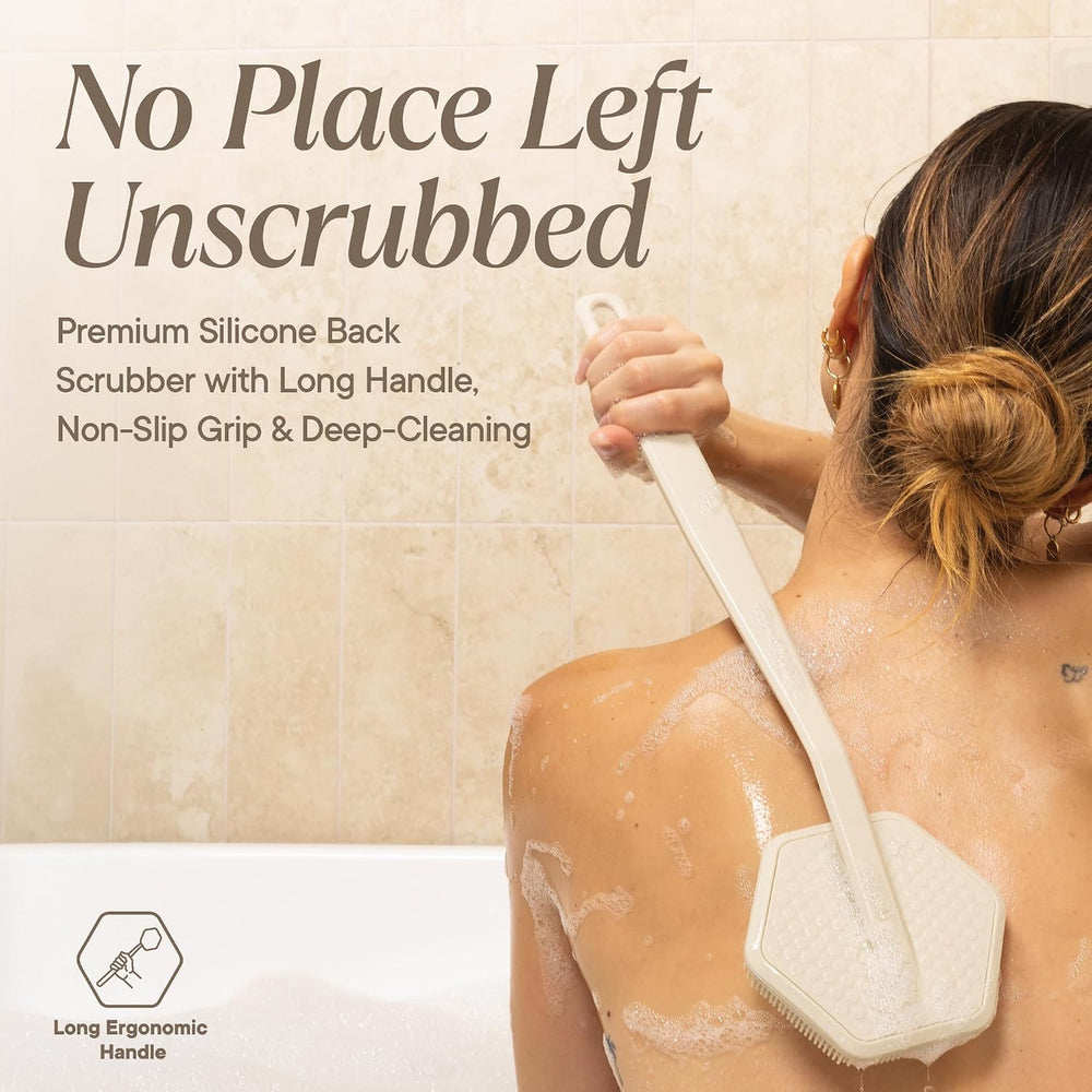 TOOLETRIES Silicone Back Scrubber for Shower, Body Brush - Sand