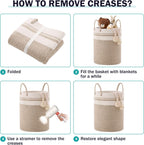 YOUDENOVA Woven Rope Laundry Hamper Basket, 100L Tall Laundry Basket, Baby Nursery Hamper for Blanket Storage, Clothes Hamper for Laundry in Bedroom-Extra Large-Brown