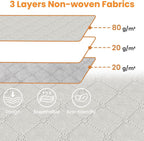 Fab totes 24 Gallons Clothes Storage, Foldable Thick Fabric Blanket Storage Bags, Containers for Organizing Bedroom, Closet, Clothing, Comforter, Organization with Handle (8 Pack,Ivory)