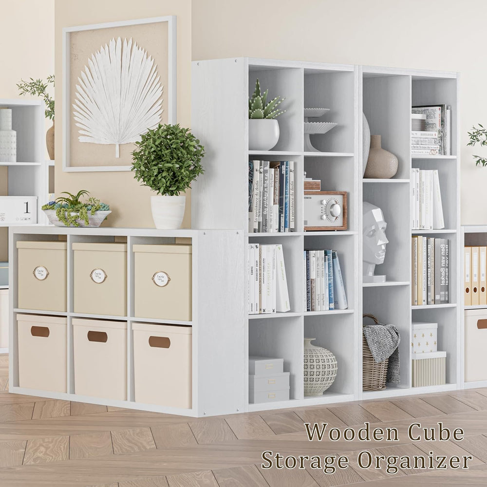 Cube Storage Organizer Bookcase, Decorative 11 inch Open Back Cubical Shelf w...