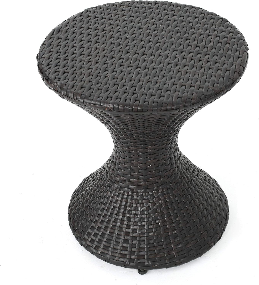 Christopher Knight Home Franklin Outdoor Wicker Hourglass Side Table, Multibrown
