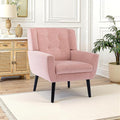 NicBex Modern Accent Chair for Living Room Upholstered Foam Filled Living Room Chairs with Metal Legs Velvet Cozy Lounge Armchair for Living Room Bedroom,Pink