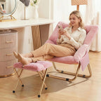Kasunpul Comfy Saucer Chair, Foldable Living Room Chairs, Soft Faux Fur Lounge Chair for Bedroom, Reading Chairs for Adults, Teens, X-Large (Pink)