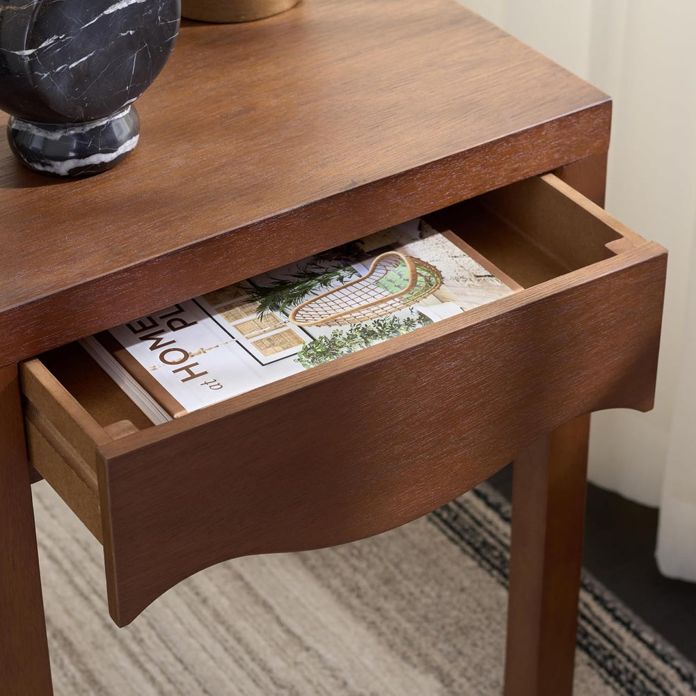 SAFAVIEH Home Collection - Kannie Dark Oak Accent Table, 1 Drawer Side Table,...