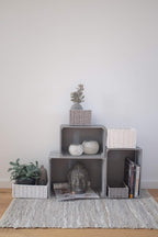 Zeller Storage Box Vintage 31x21x18,7cm of Wood in Grey, 31 x 21 x 18.7 cm