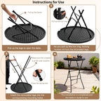 Cocktail Table, D32in x H43.3in Folding Round Cocktail Table High Top | Foldable, Removable Legs, Save Space, Easy Store, for Wedding, Party, Bar, Yard, Patio, Business Events (Black, Set of 1)