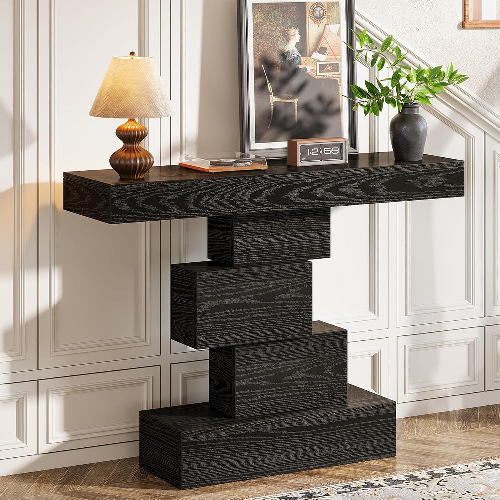 Tribesigns 42.5" Farmhouse Console Table, Narrow Wood Sofa Table Behind ...