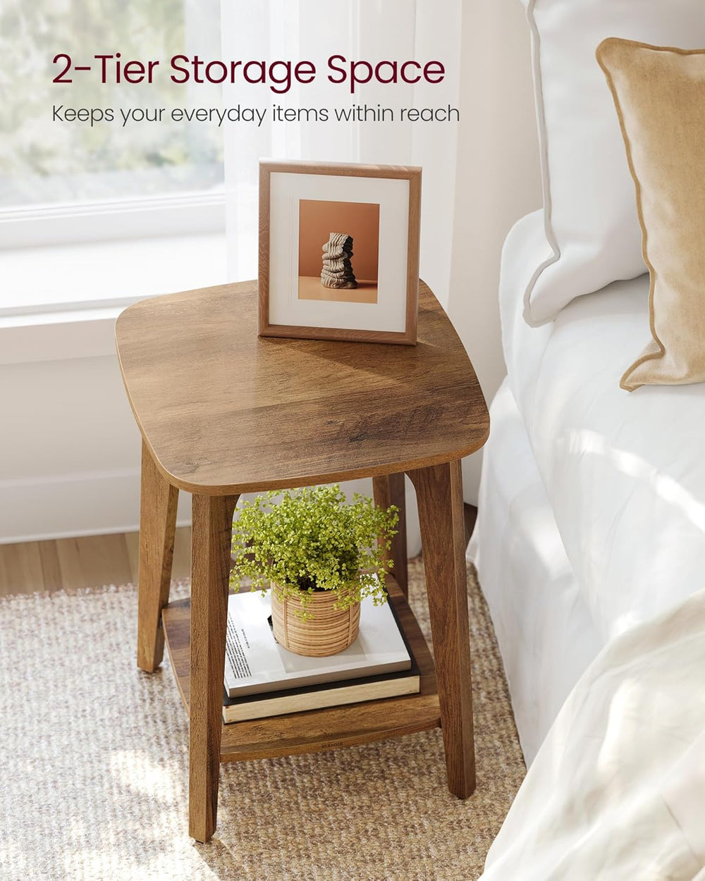 VASAGLE MAEZO Collection - Side Tables, Set of 2, 2-Tier Small Square End Tab...