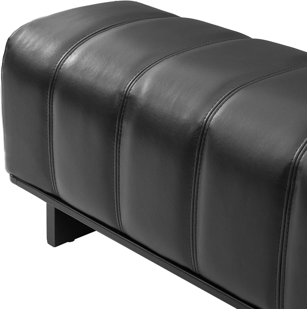 Christopher Knight Home Lamie Faux Leather Upholstered Dining Bench, Wooden E...