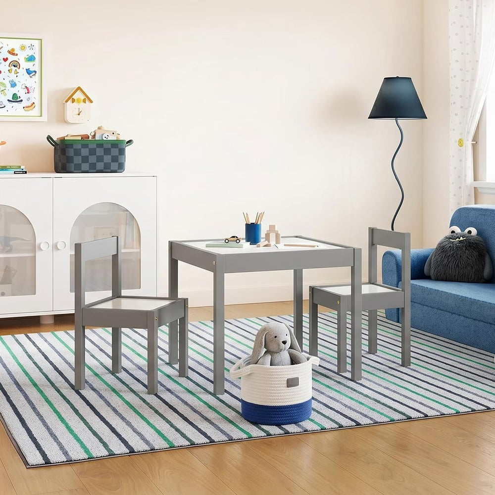 3-Piece Dry Erase Activity Table and Chair Set for Learning, Drawing & Cr...