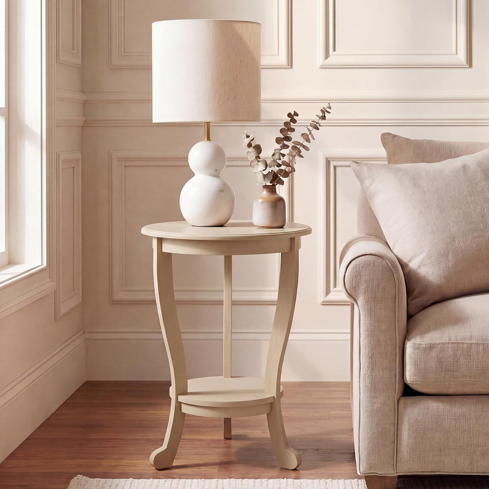 SAFAVIEH Furniture - Mary Pedestal Table - Sand - Solid Wood - Farmhouse Pede...