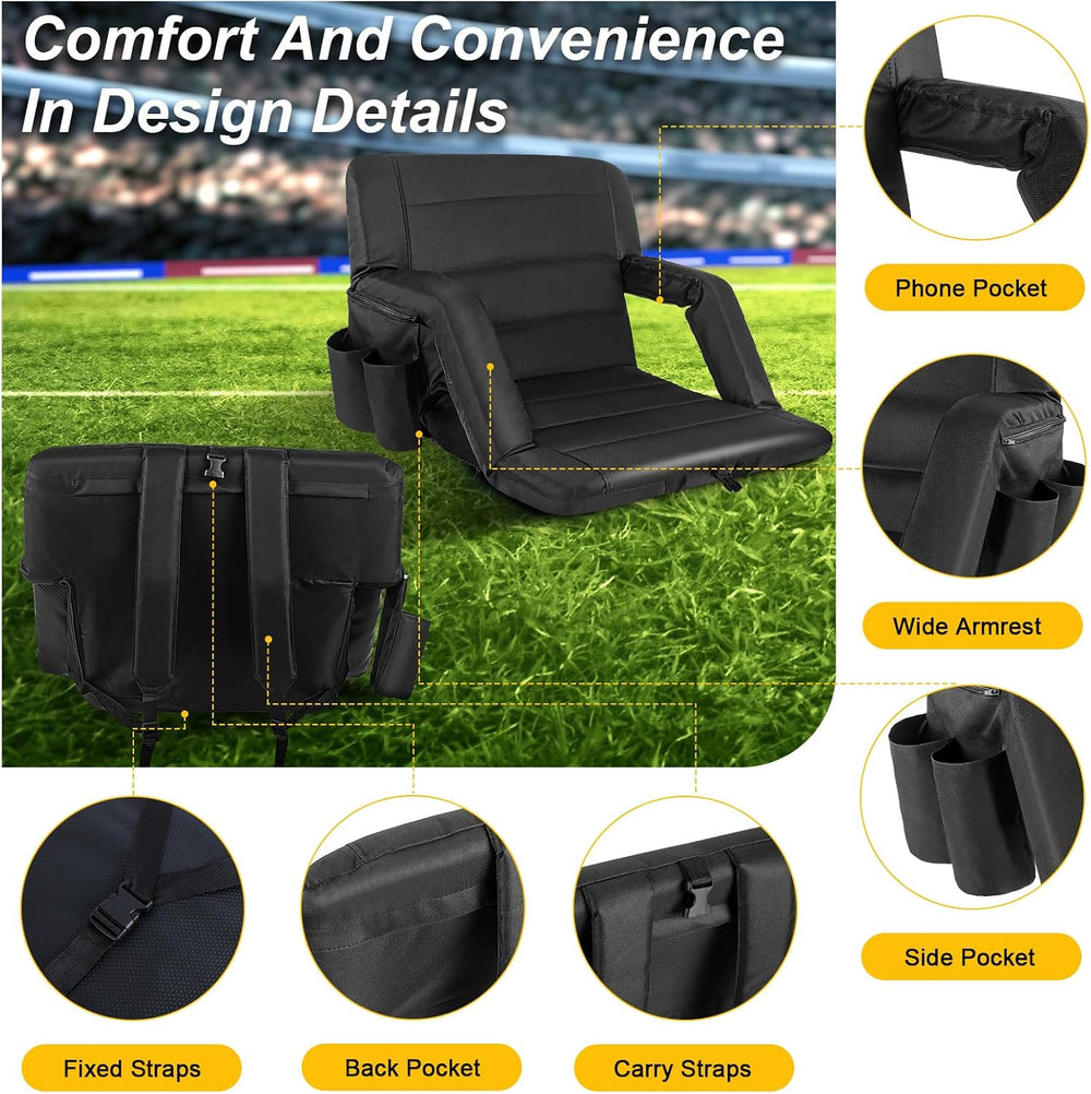 yeyeeyyee Stadium Seats with Back Support 2 Pack Wide, Exclusive Bleacher Cha...