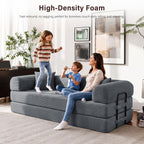 79" Convertible Sofa Bed, Boneless Sleeper Futon Couch for Living Room | 5-in-1 Sleeper Sofa, Boneless Pull Out Couches with Soft Corduroy, No Assembly Required, Apartment Friendly, Dark Grey