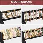Emfogo Bracelet Holder, 4 Tier Bracelet Organizer Storage for Bracelets Bangles Watch Scrunchies, Rustic Wood Jewelry Organizer Display for Home, Vendors, Craft Shows and Store(Black)