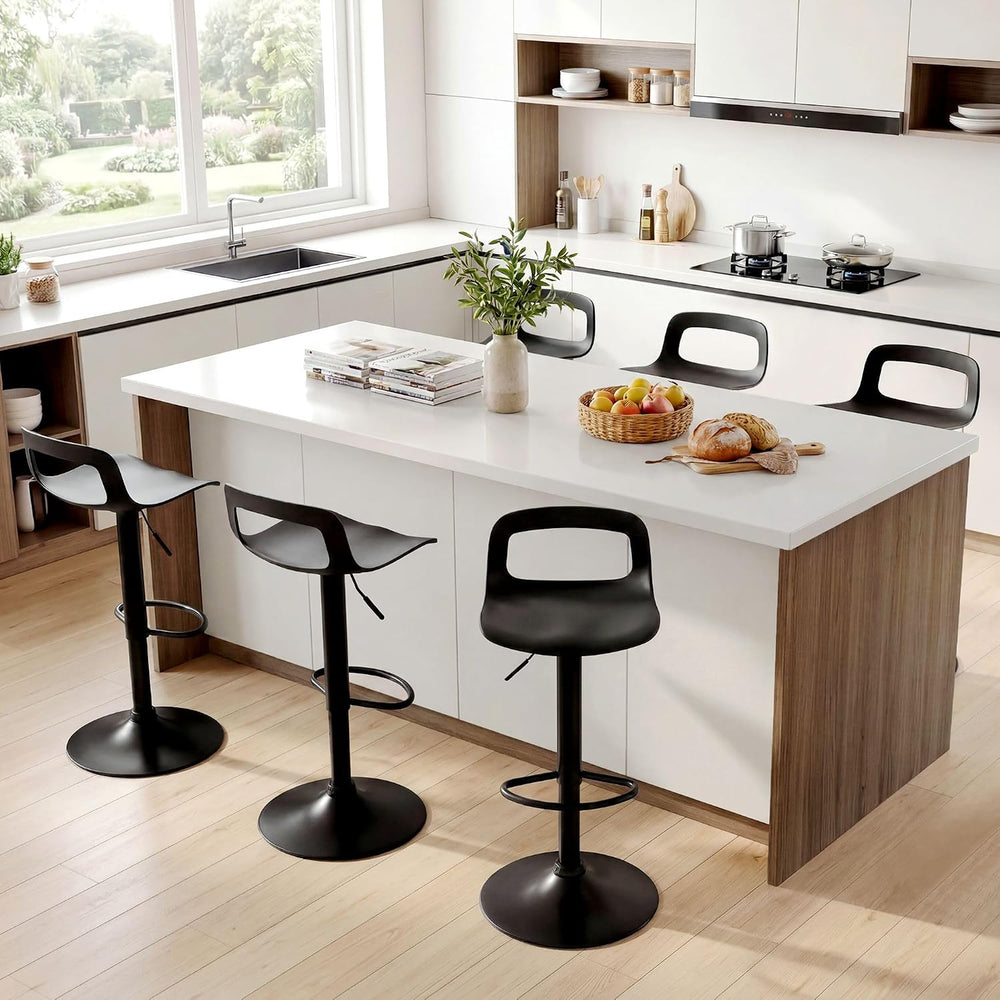 LSSPAID Bar Stools Set of 3, Adjustable Height 360° Swivel Bar Stools with Ba...