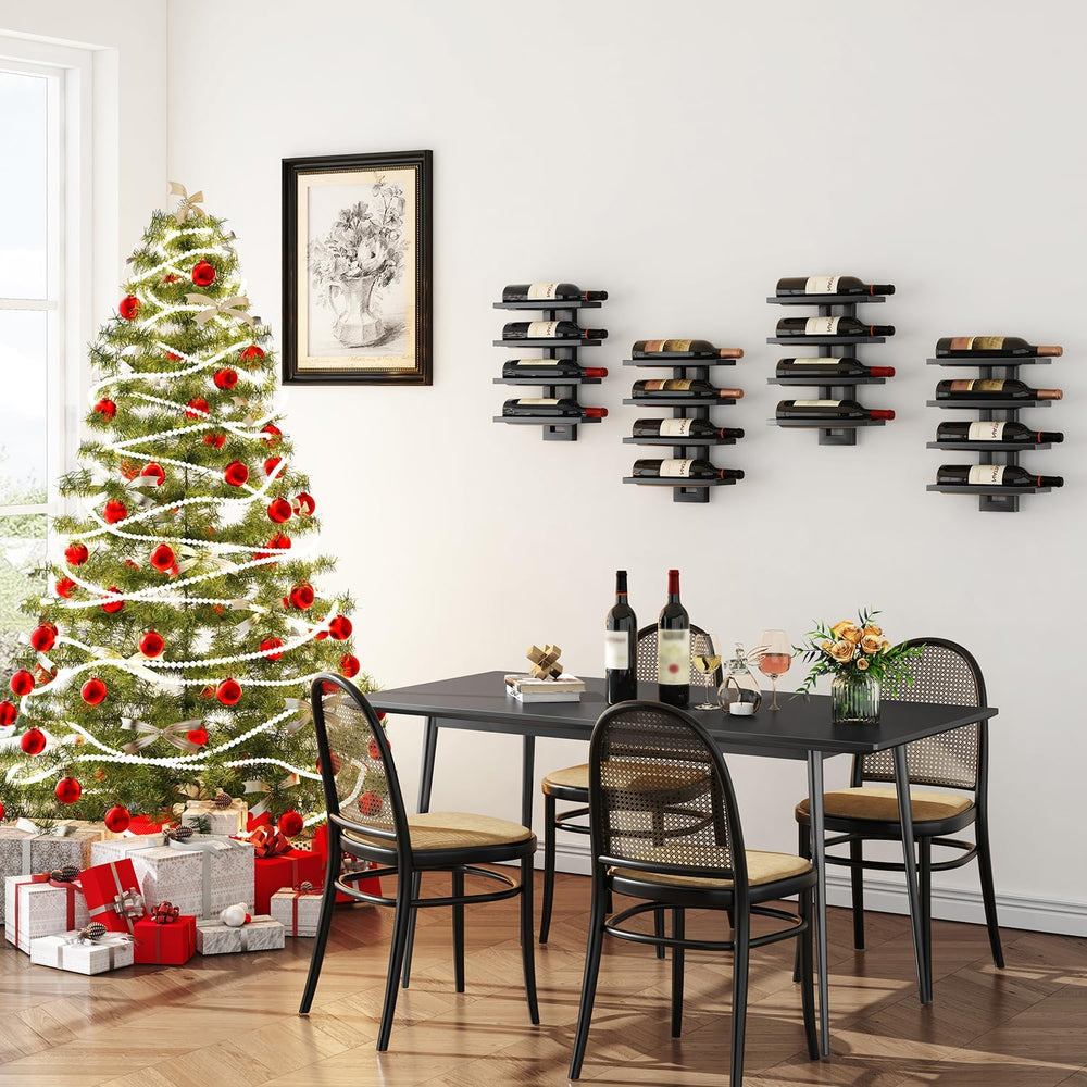 IBUYKE Wall Mounted Wine Rack 12 Bottle,Metal Storage Rack,Black TMJ909B | Wi...