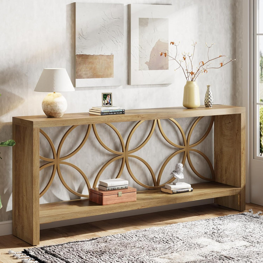 Tribesigns 70.9-Inch Narrow Sofa Table, FarmhouseLong Sofa Table Behind Couch...