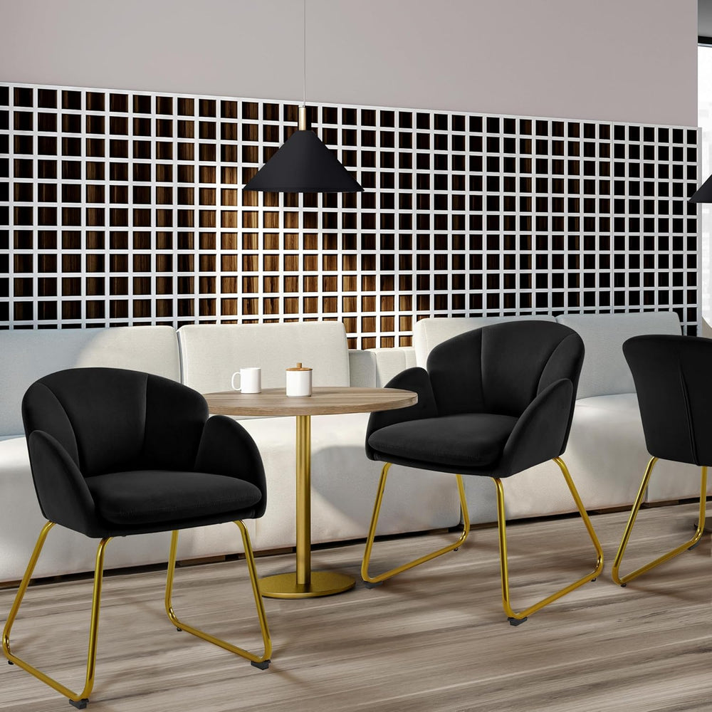 Yaheetech Upholstered Petal Dining Chair, Modern Velvet Bucket Dining Chair w...