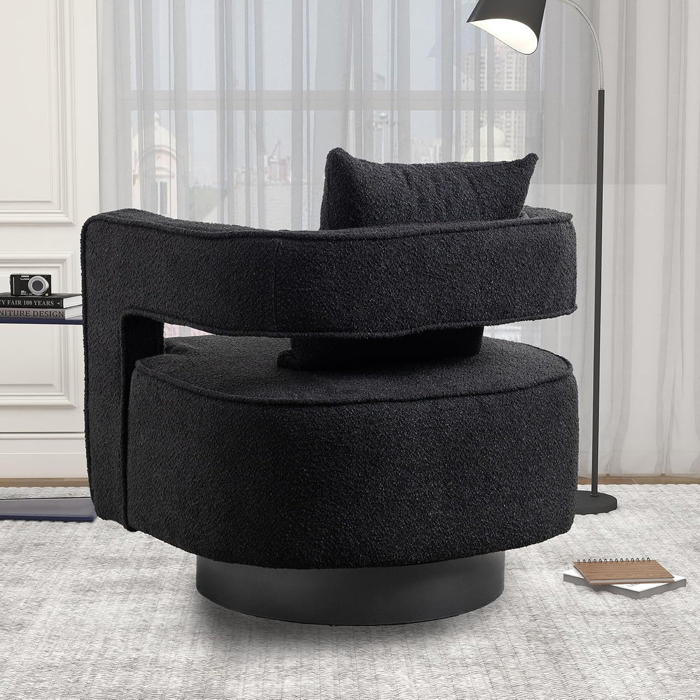 Swivel Accent Chair, Modern Swivel Barrel Chair for Living Room, 360 Degree C...
