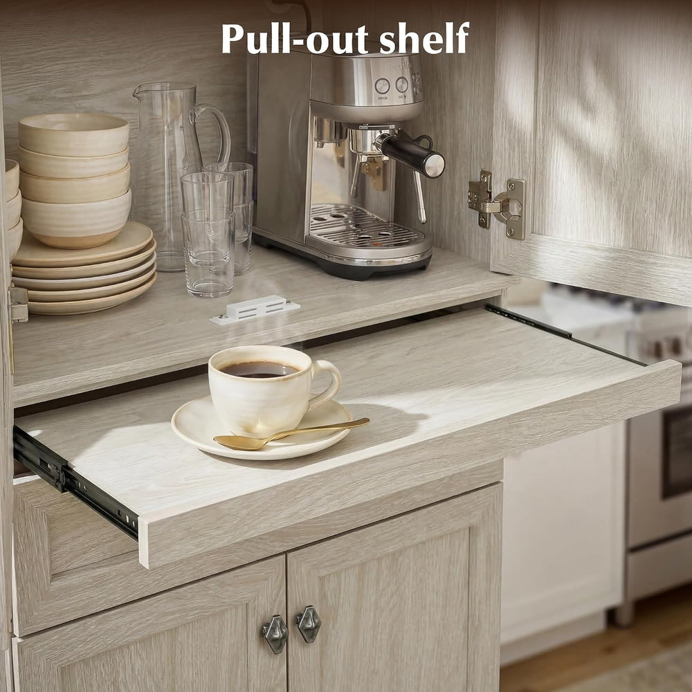72.2" Tall Kitchen Pantry Cabinet with Doors, Farmhouse Storage Cabinet ...