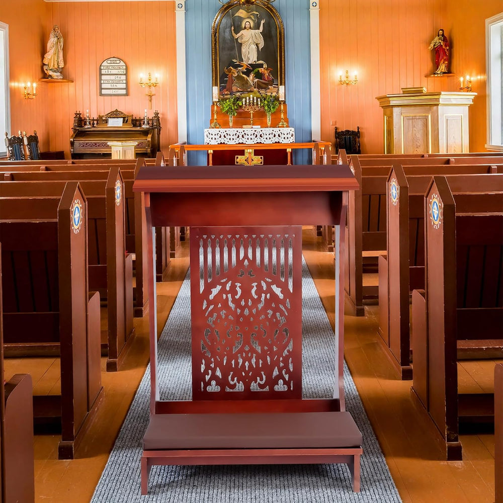 Colingmill Tree of Life Church Prayer Bench Stool Wooden Padded Kneeler with ...
