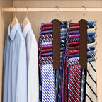 Tie Rack with 48 Hooks, Large Capacity Tie Hanger for Closet Organizers and Storage,Space Saving Wooden Necktie Hanger Ties Organizer for Men - 2 Pack