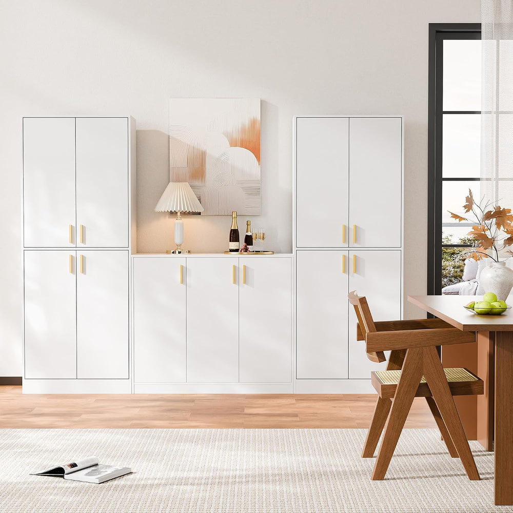 Cozy Castle Kitchen Pantry Cabinet, 71" Tall Wood Storage Cabinet with D...